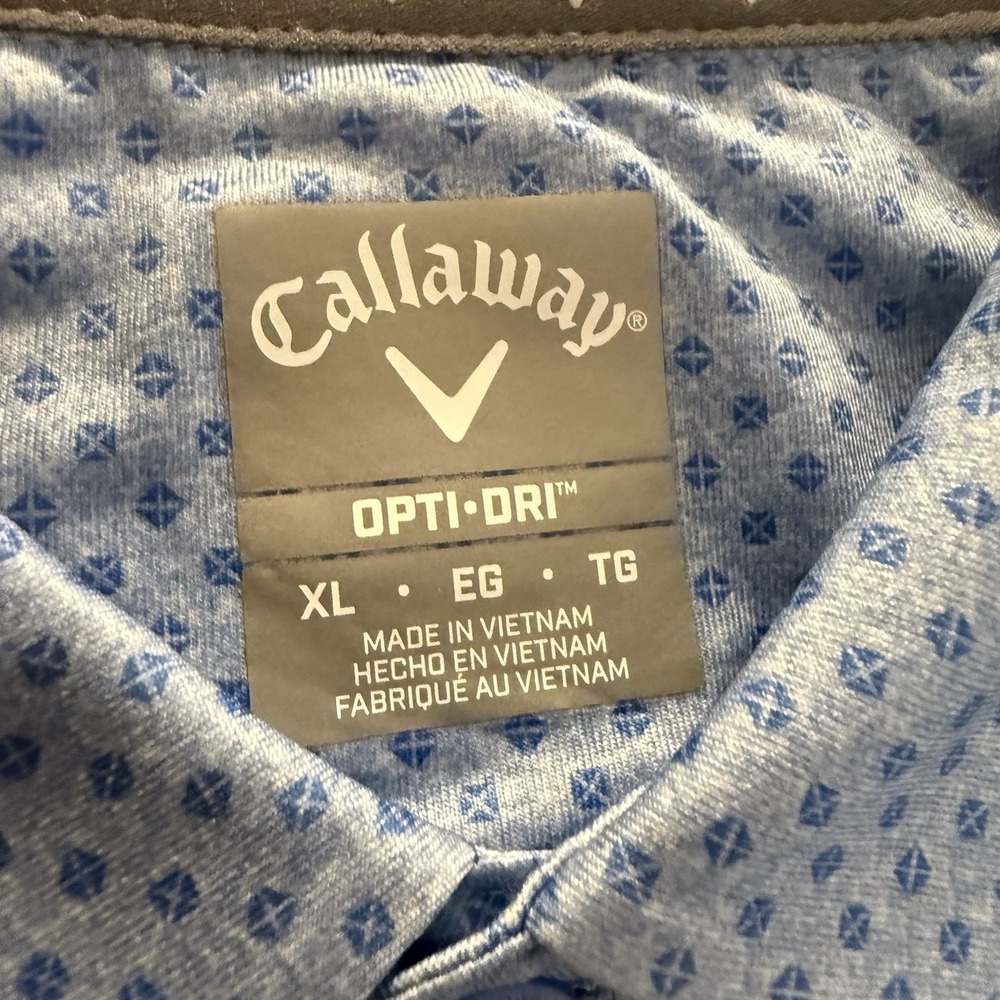 Callaway Golf Polo Shirt XL Blue Opti Dri Performance Stretch NWT - Picture 4 of 11